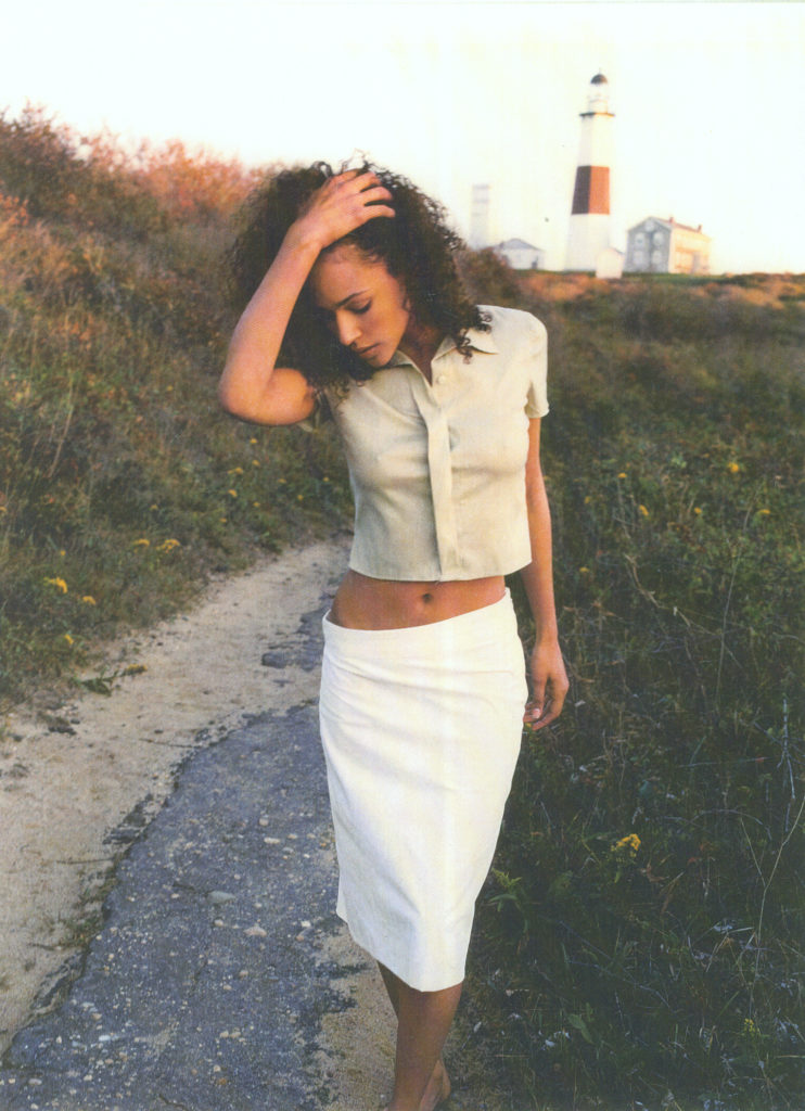 Cotton-Nylon Asym Skirt w Kevlar Coating &Silk blouse